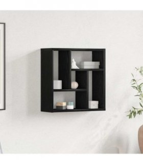 vidaXL Wall Shelf Black Oak 45x16x45 cm Engineered Wood