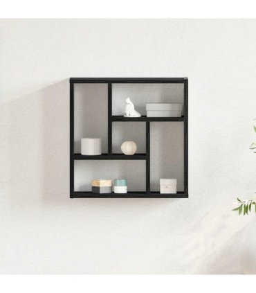 vidaXL Wall Shelf Black Oak 45x16x45 cm Engineered Wood