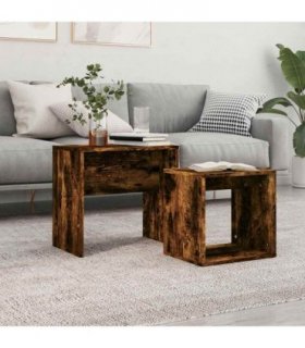 vidaXL Nesting Coffee Tables 2 pcs Smoked Oak Engineered Wood
