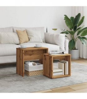 vidaXL Nesting Coffee Tables 2 pcs Artisan Oak Engineered Wood
