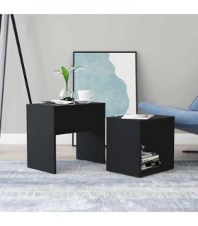 vidaXL Coffee Table Set Black 48x30x45 cm Engineered Wood