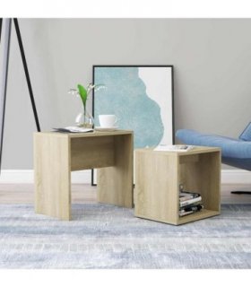 vidaXL Coffee Table Set Sonoma Oak 48x30x45 cm Engineered Wood