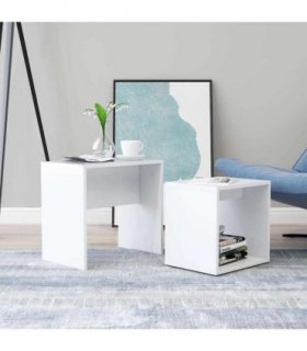 vidaXL Coffee Table Set White 48x30x45 cm Engineered Wood