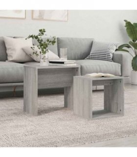 vidaXL Nesting Coffee Tables 2 pcs Grey Sonoma Engineered Wood