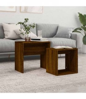 vidaXL Nesting Coffee Tables 2 pcs Brown Oak Engineered Wood