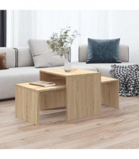 vidaXL Coffee Table Set Sonoma Oak 100x48x40 cm Engineered Wood
