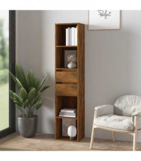 vidaXL Book Cabinet Smoked Oak 36x30x171 cm Engineered Wood