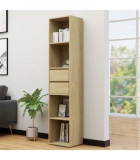 vidaXL Book Cabinet Sonoma Oak 36x30x171 cm Engineered Wood