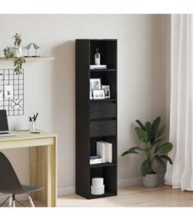 vidaXL Book Cabinet Black Oak 36 x 30 x 171 cm Engineered Wood