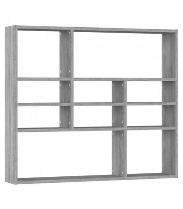 vidaXL Wall Shelf Grey Sonoma 90x16x78 cm Engineered Wood