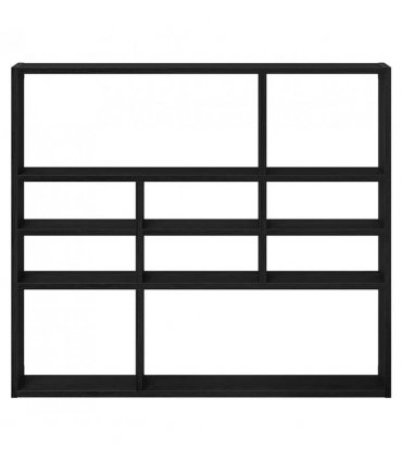vidaXL Wall Shelf Black Oak 90x16x78 cm Engineered Wood