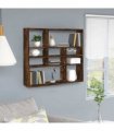 vidaXL Wall Shelf Smoked Oak 90x16x78 cm Engineered Wood