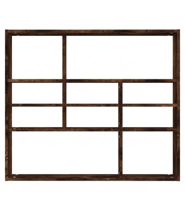 vidaXL Wall Shelf Smoked Oak 90x16x78 cm Engineered Wood