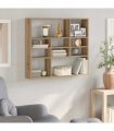 vidaXL Wall Shelf Artisan Oak 90x16x78 cm Engineered Wood