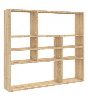 vidaXL Wall Shelf Sonoma Oak 90x16x78 cm Engineered Wood