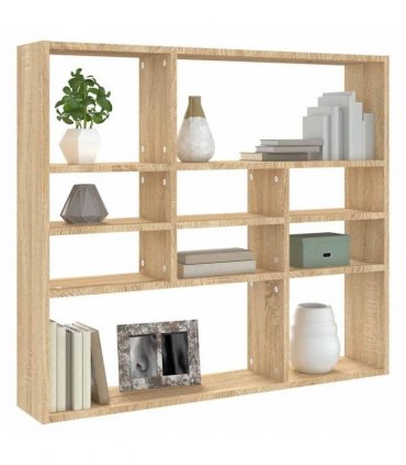 vidaXL Wall Shelf Sonoma Oak 90x16x78 cm Engineered Wood