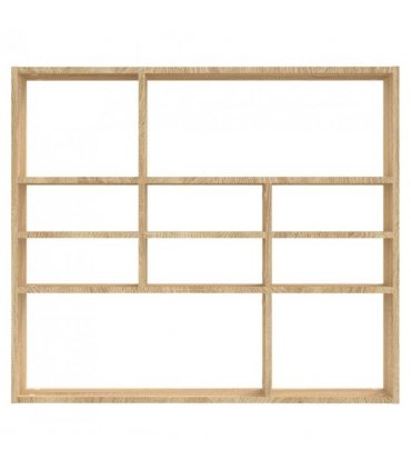 vidaXL Wall Shelf Sonoma Oak 90x16x78 cm Engineered Wood