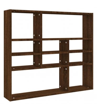 vidaXL Wall Shelf Brown Oak 90x16x78 cm Engineered Wood