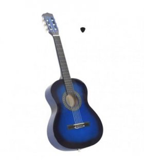 vidaXL Classical Guitar for Beginner and Kids Blue 3/4 36"