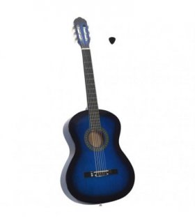 vidaXL Classical Guitar for Beginner Blue 4/4 39" Basswood