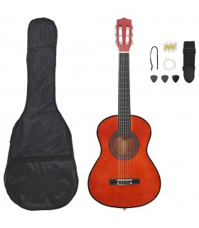vidaXL 8 Piece Classical Guitar Beginner Set 1/2 34" — Colour: dark brown