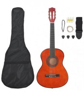 vidaXL 8 Piece Classical Guitar Beginner Set 3/4 36" — Colour: dark brown