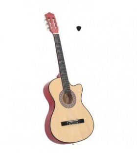 vidaXL Western Acoustic Cutaway Guitar with 6 Strings 38 Basewood — Colour: light brown
