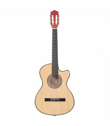 vidaXL Western Acoustic Cutaway Guitar with 6 Strings 38 Basewood — Colour: light brown