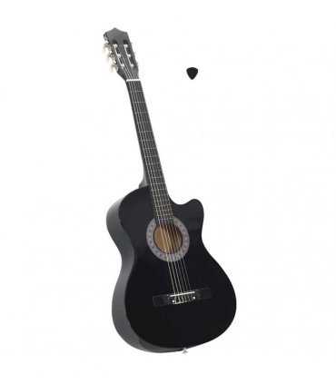 vidaXL Western Classical Cutaway Guitar with 6 Strings Black 38"