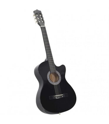 vidaXL Western Classical Cutaway Guitar with 6 Strings Black 38"