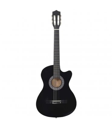 vidaXL Western Classical Cutaway Guitar with 6 Strings Black 38"