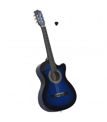 vidaXL Western Classical Cutaway Guitar with 6 Strings Blue Shaded 38