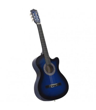 vidaXL Western Classical Cutaway Guitar with 6 Strings Blue Shaded 38