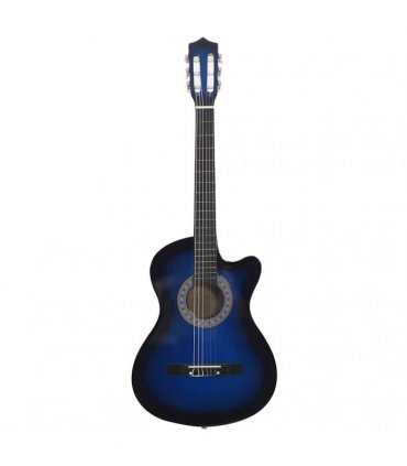 vidaXL Western Classical Cutaway Guitar with 6 Strings Blue Shaded 38