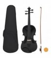 vidaXL Violin Full Set with Bow and Chin Rest Black 4/4