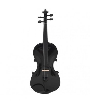 vidaXL Violin Full Set with Bow and Chin Rest Black 4/4