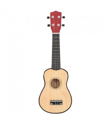 vidaXL Soprano Ukulele Set with Bag for Kids Light Wood 21" — Colour: light brown