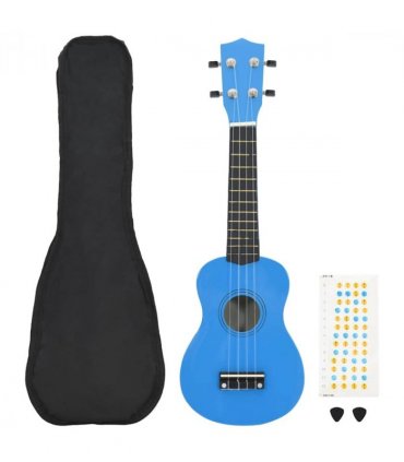vidaXL Soprano Ukulele Set with Bag for Kids Baby Blue 23"