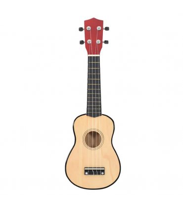vidaXL Soprano Ukulele Set with Bag for Kids Light Wood 23" — Colour: light brown