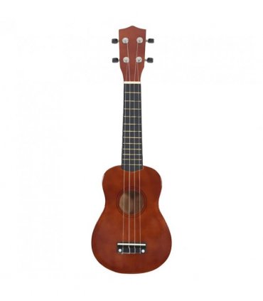 vidaXL Soprano Ukulele Set with Bag for Kids Dark Wood 21" — Colour: dark brown