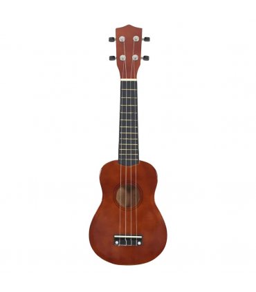 vidaXL Soprano Ukulele Set with Bag for Kids Dark Wood 23" — Colour: dark brown