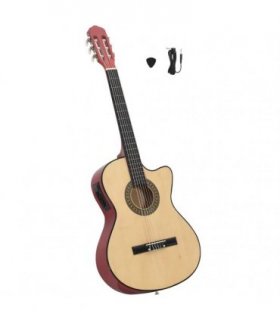 vidaXL Western Classical Cutaway Guitar with Equalizer and 6 Strings — Colour: light brown