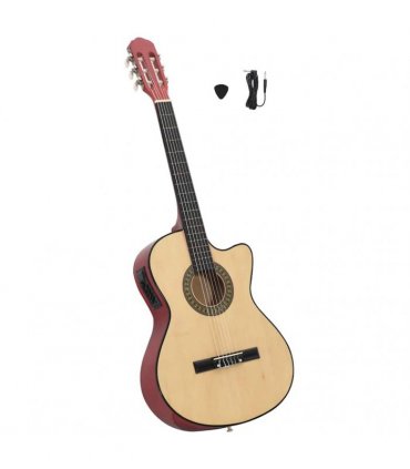 vidaXL Western Classical Cutaway Guitar with Equalizer and 6 Strings — Colour: light brown
