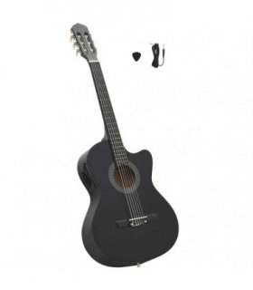vidaXL Western Classical Cutaway Guitar with Equalizer 6 Strings Black