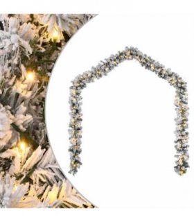 vidaXL Christmas Garland with LED Lights Green 20 m PVC — Model: with leds