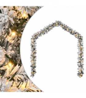 vidaXL Christmas Garland with LED Lights Green 5 m PVC — Model: with leds