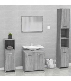 vidaXL Bathroom Furniture Set Grey Sonoma Engineered Wood
