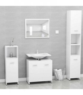 vidaXL Bathroom Furniture Set White Engineered Wood — V0672024289