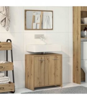 vidaXL Bathroom Cabinet with Mirror Artisan Oak Engineered Wood