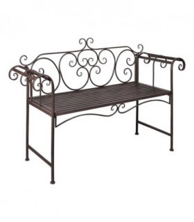 vidaXL Garden Bench | Antique Brown | Steel | 132 cm | Durable